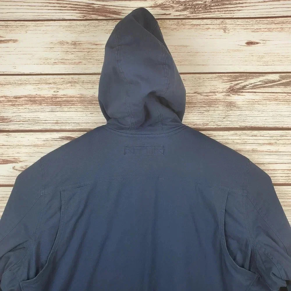 Duluth Womens XXL Navy Blue Fleece Lined Canvas Thick Chore Field Hooded Coat - Picture 9 of 15